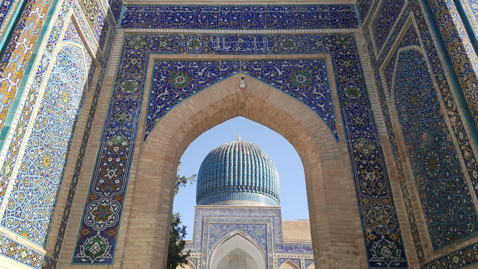 All'internodel Mausoleo Di Gur-e-amir, Samarcanda Sfondo