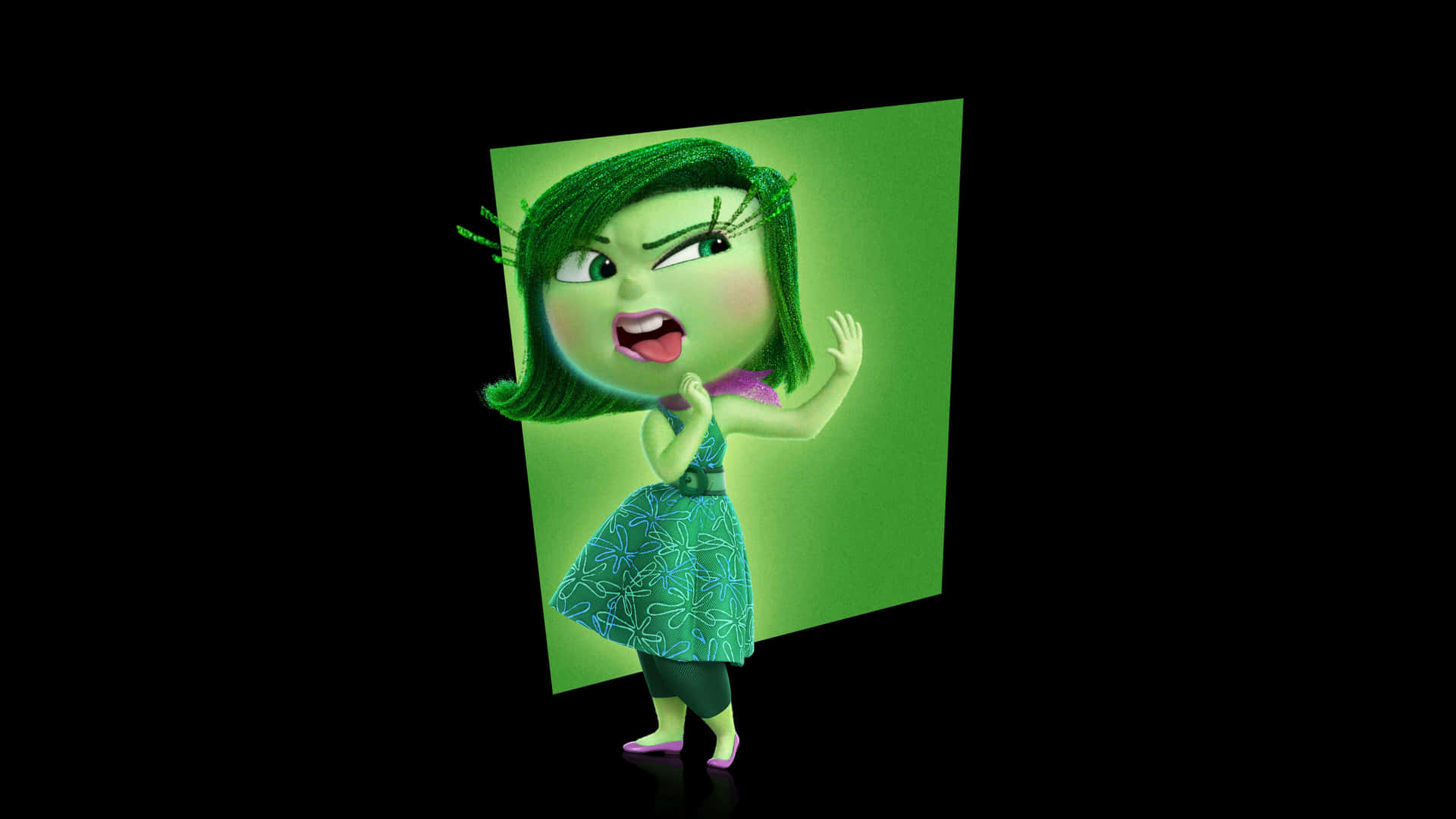 Inside Out Character Disgust Expression Wallpaper