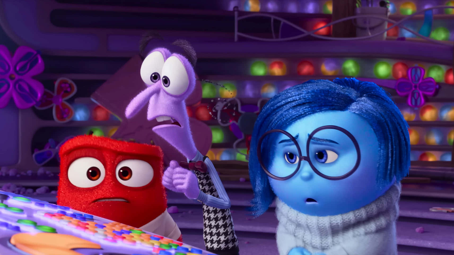 Inside Out Characters Angry Sad Confused Wallpaper