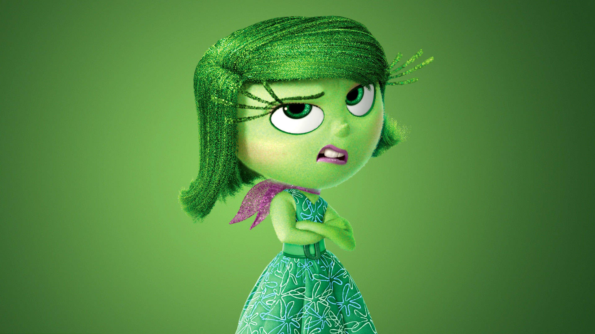 Disgust from Inside Out Feels Her Way Through Life Wallpaper