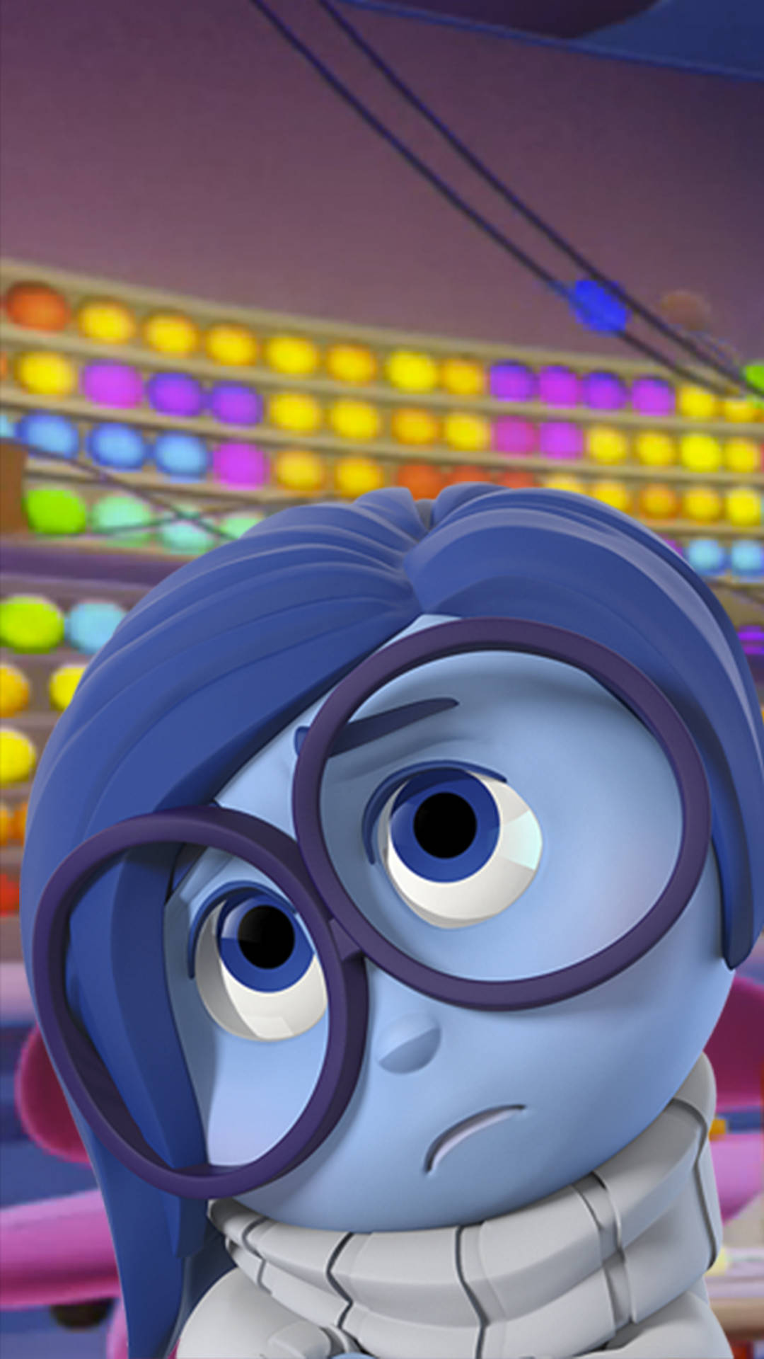 Sadness from Disney Pixar's Inside Out feeling overwhelmed. Wallpaper