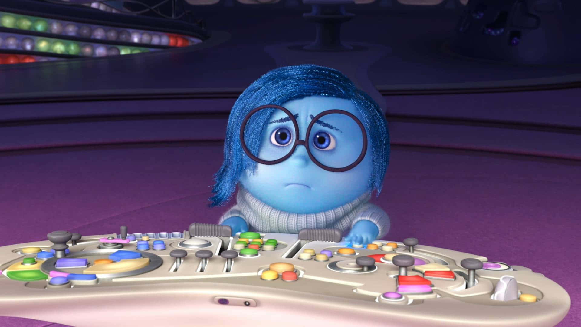 Tristesse D'inside Out Au Console De Contrôle Fond d'écran