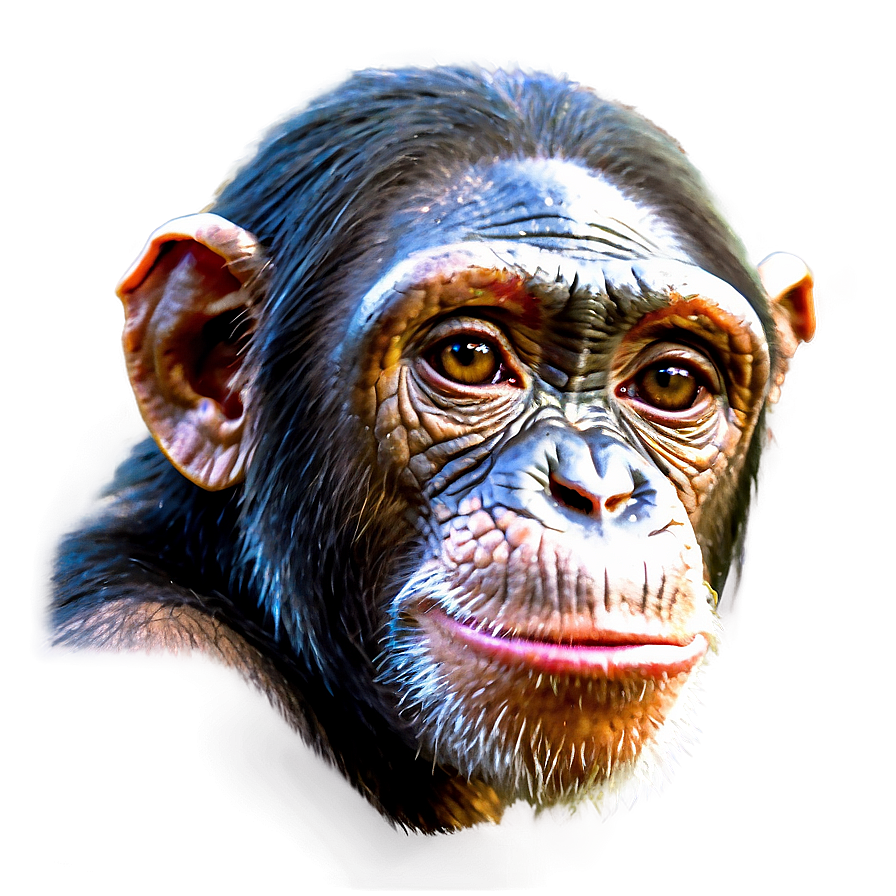 Download Insightful Chimpanzee Looking Png 06112024 | Wallpapers.com