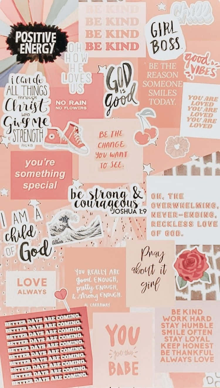 Inspirational Christian Girl Aesthetic Collage Wallpaper