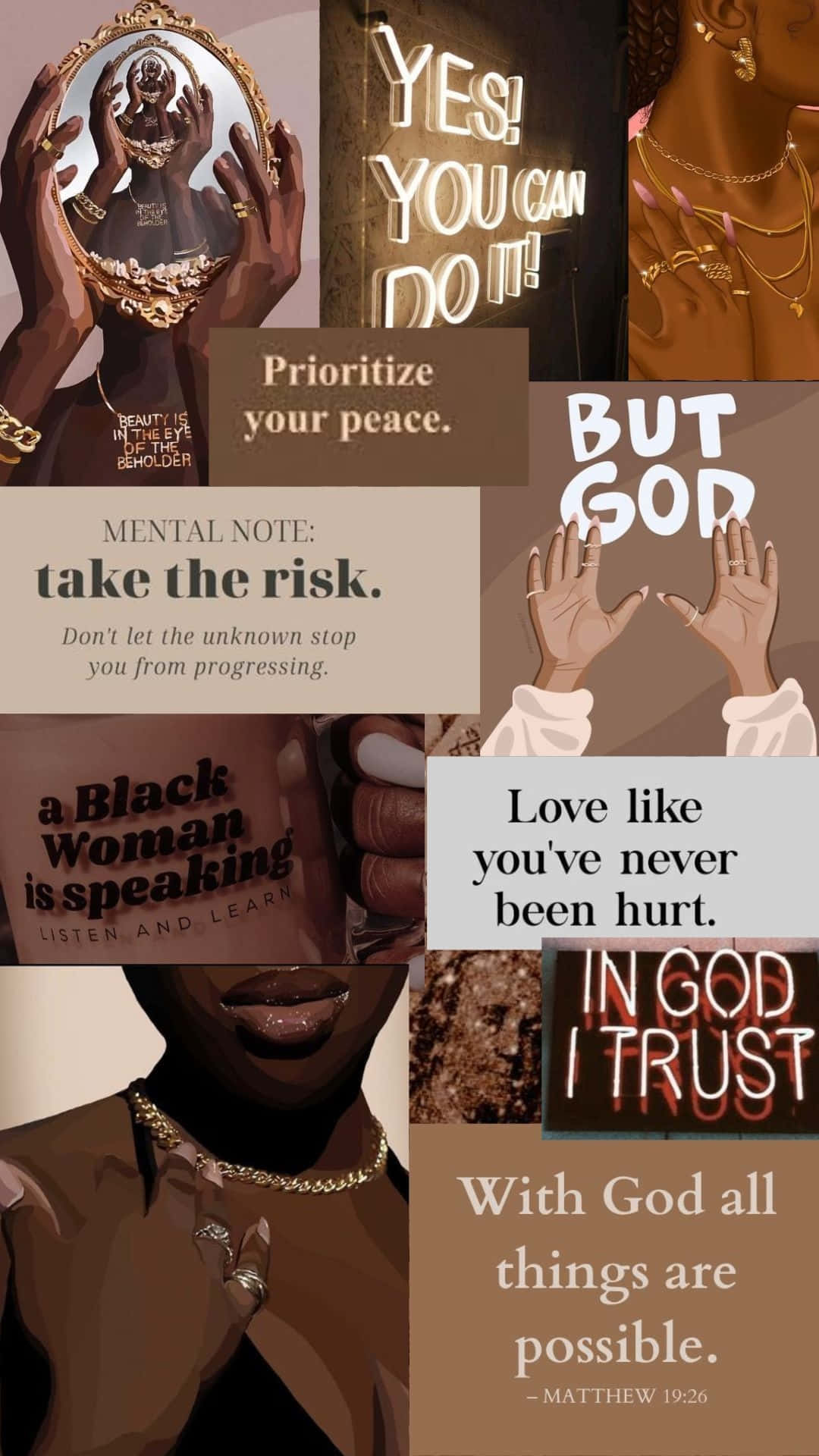 Inspirational Christian Girl Collage Wallpaper