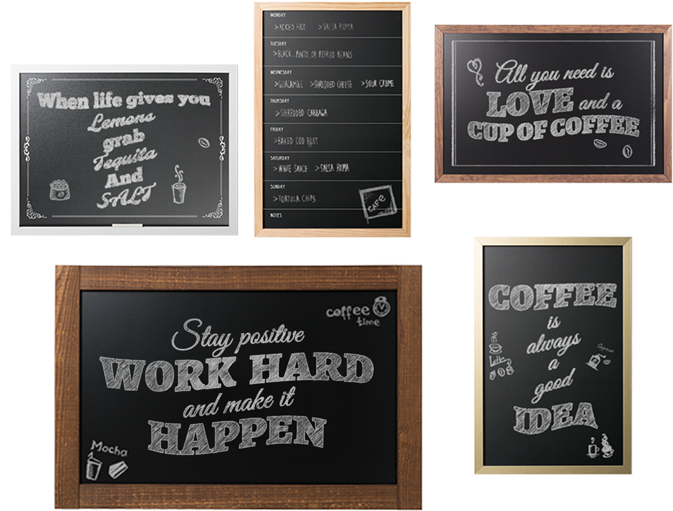 Inspirational Coffee Quotes Blackboards PNG