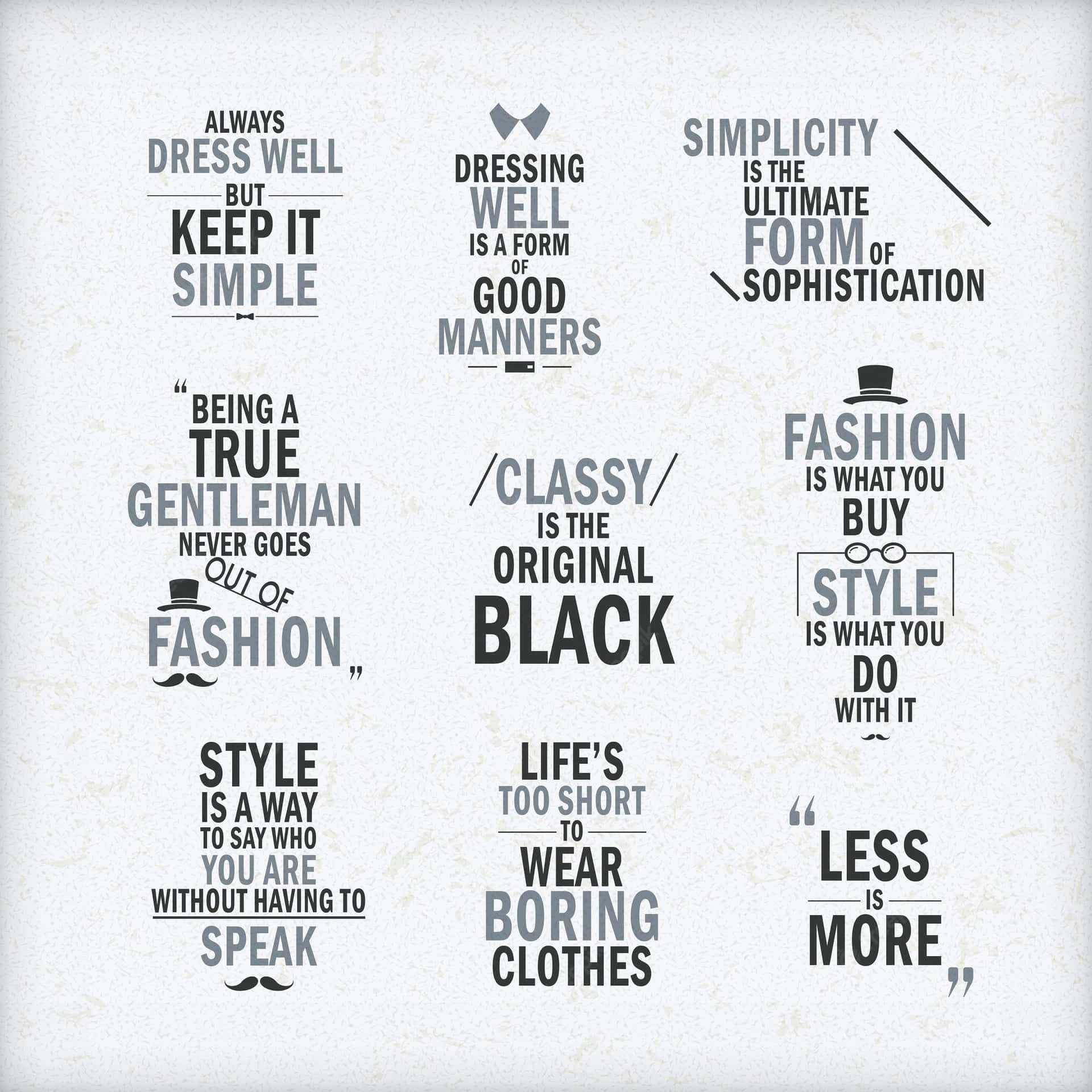 Inspirational Fashion Quotes Collage Wallpaper