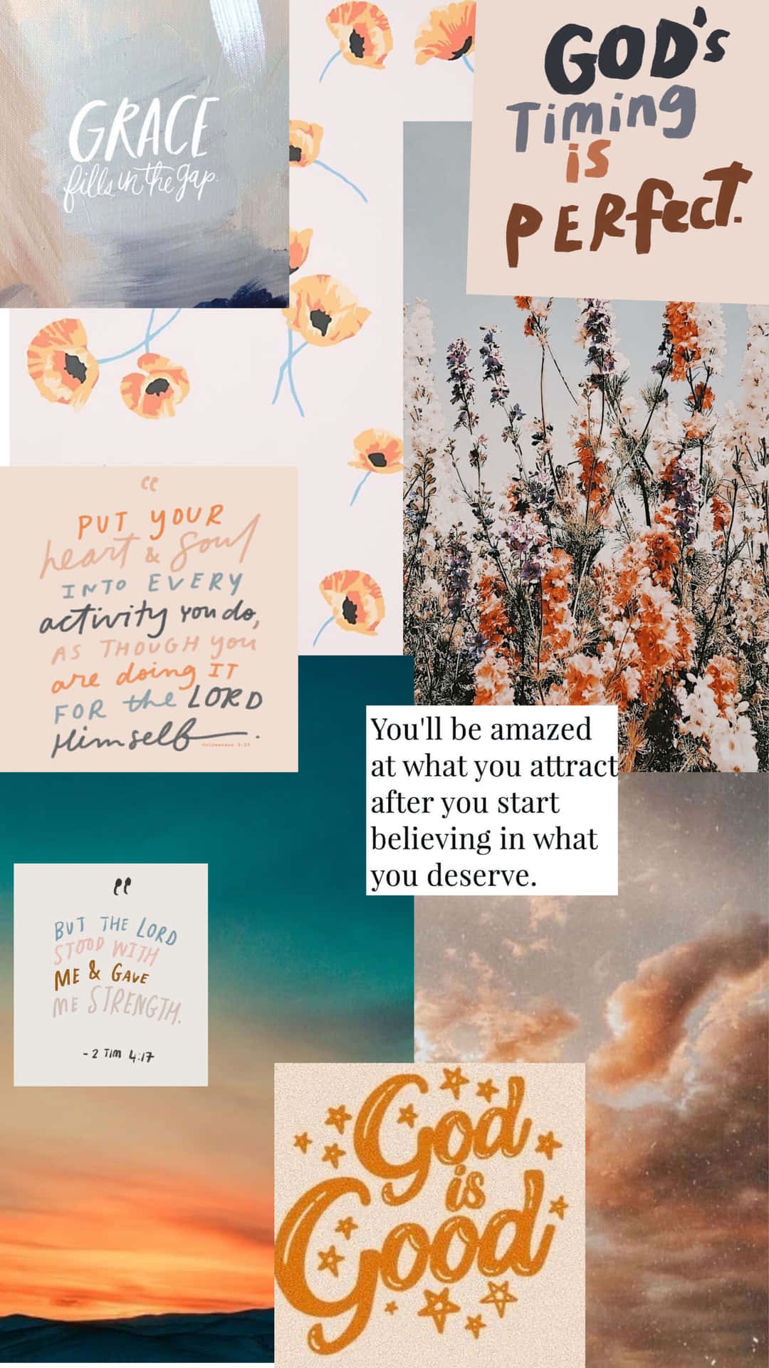 Inspirational God Quotes Collage Wallpaper