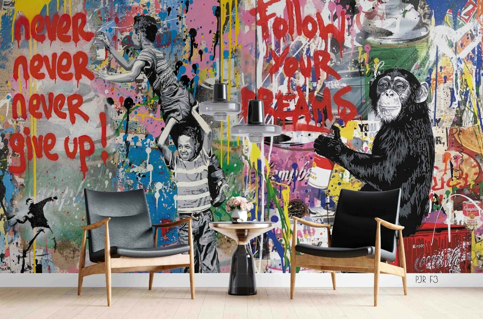 Inspirational Graffiti Art Wall Interior Wallpaper