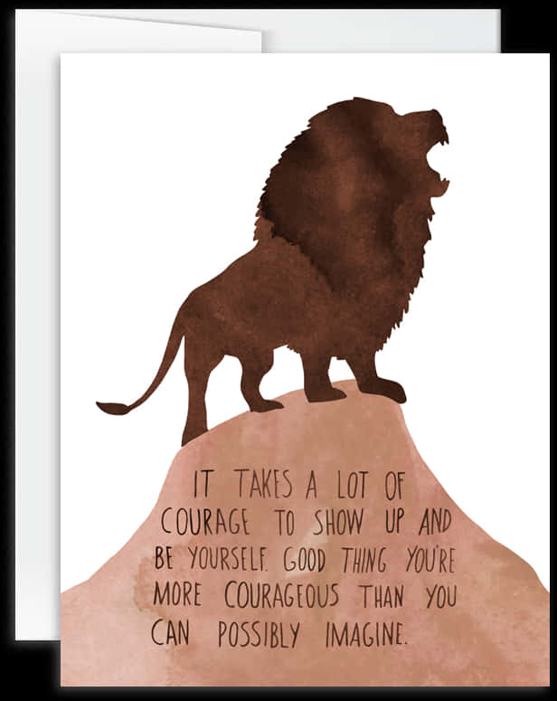 Inspirational Lion Silhouette Card PNG