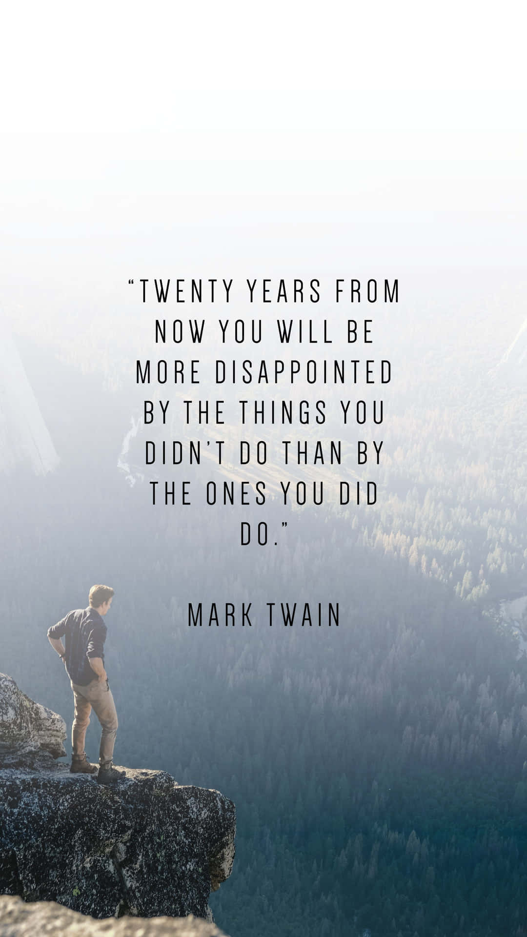 Inspirational Mountain View Quoteby Mark Twain Wallpaper