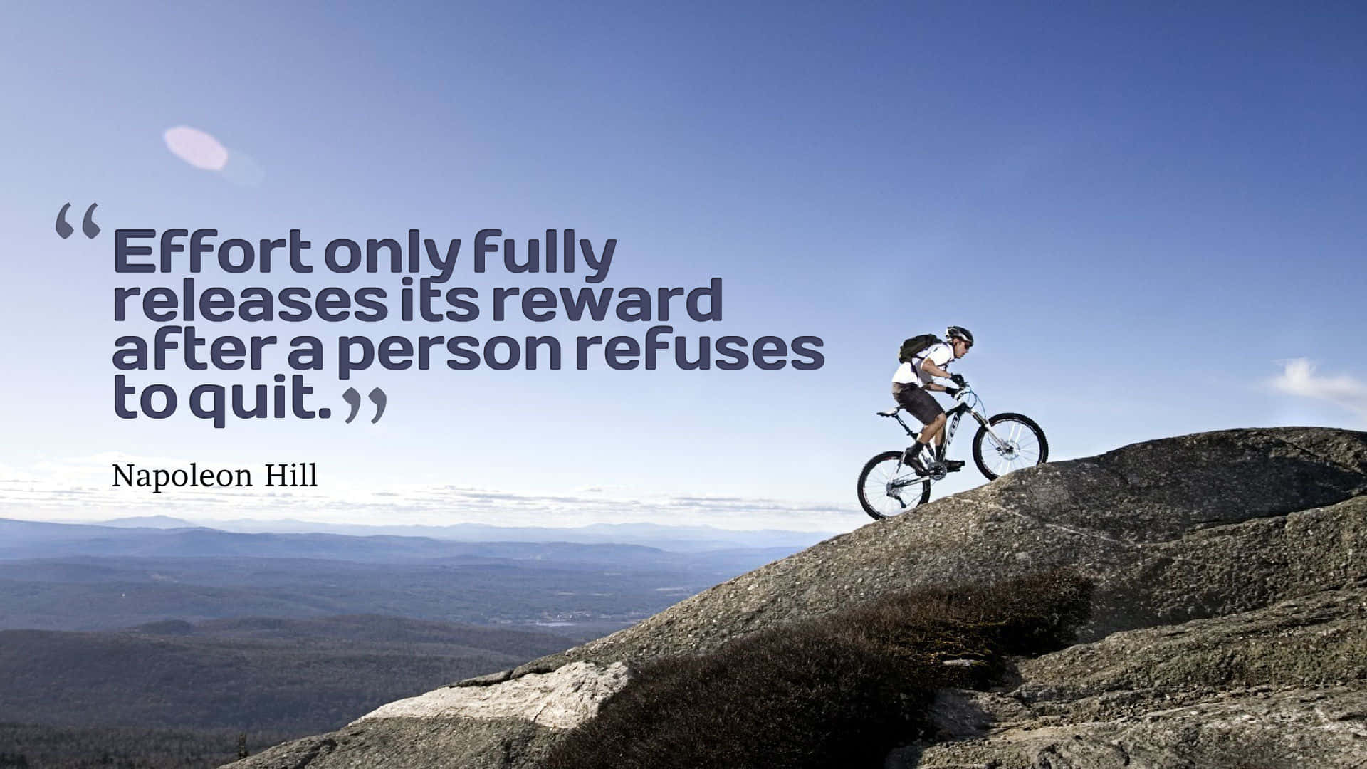 Inspirational Perseverance Quote Cycling Mountain Wallpaper