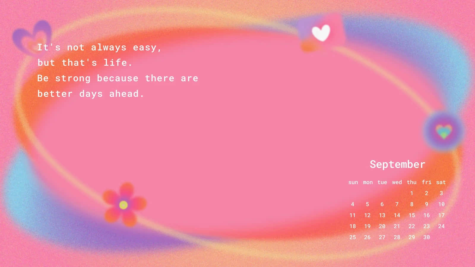 Inspirational September Calendar Background Wallpaper