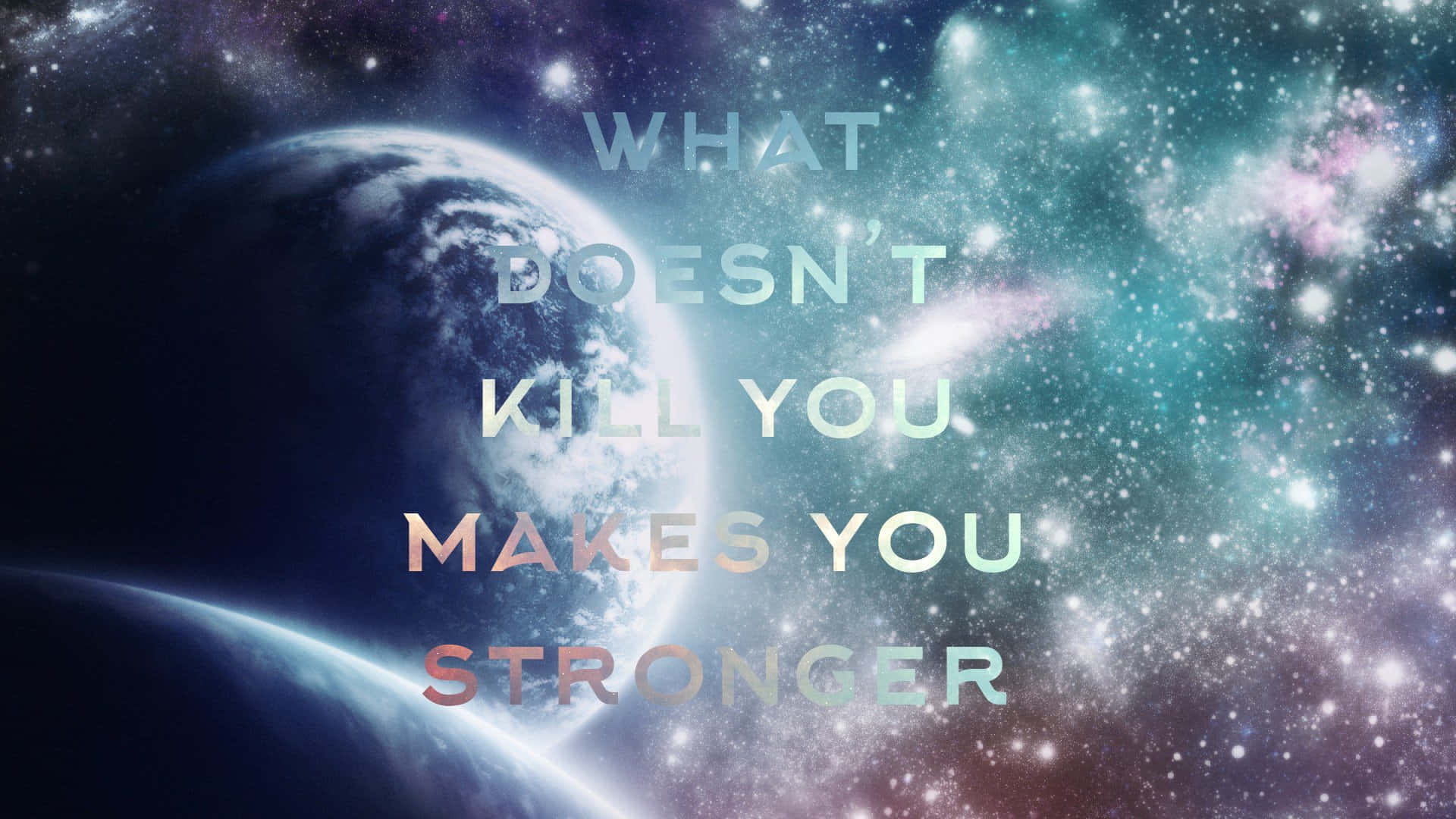 Inspirational Space Quote Over Cosmos Wallpaper