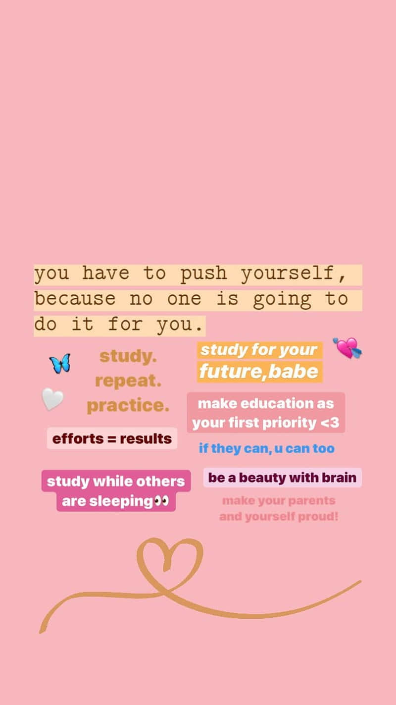 Inspirational Study Motivation Quote Aesthetic Wallpaper