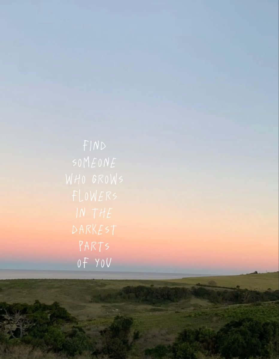 Inspirational Sunset Quote Landscape Wallpaper