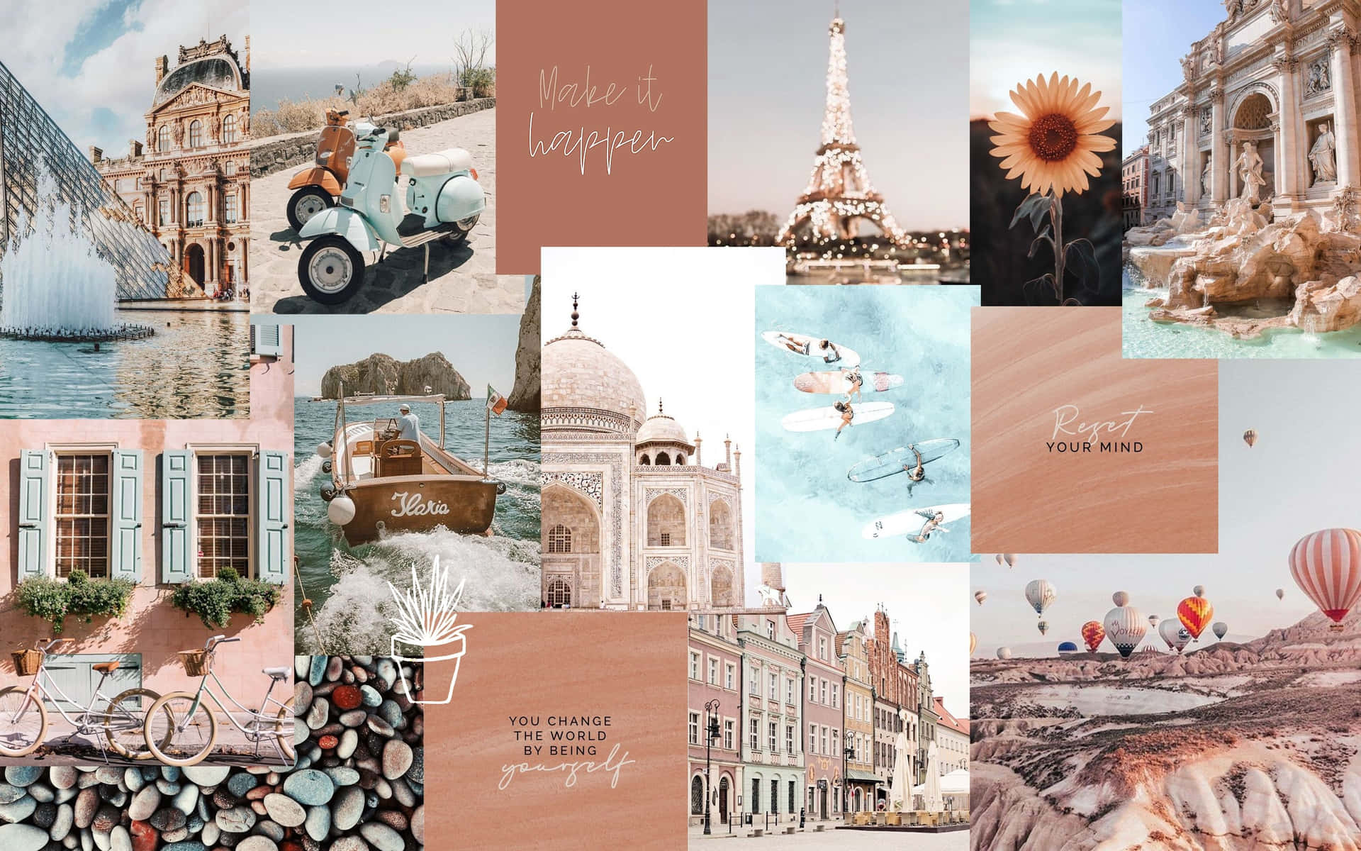 Inspirational Travel Collage Wallpaper