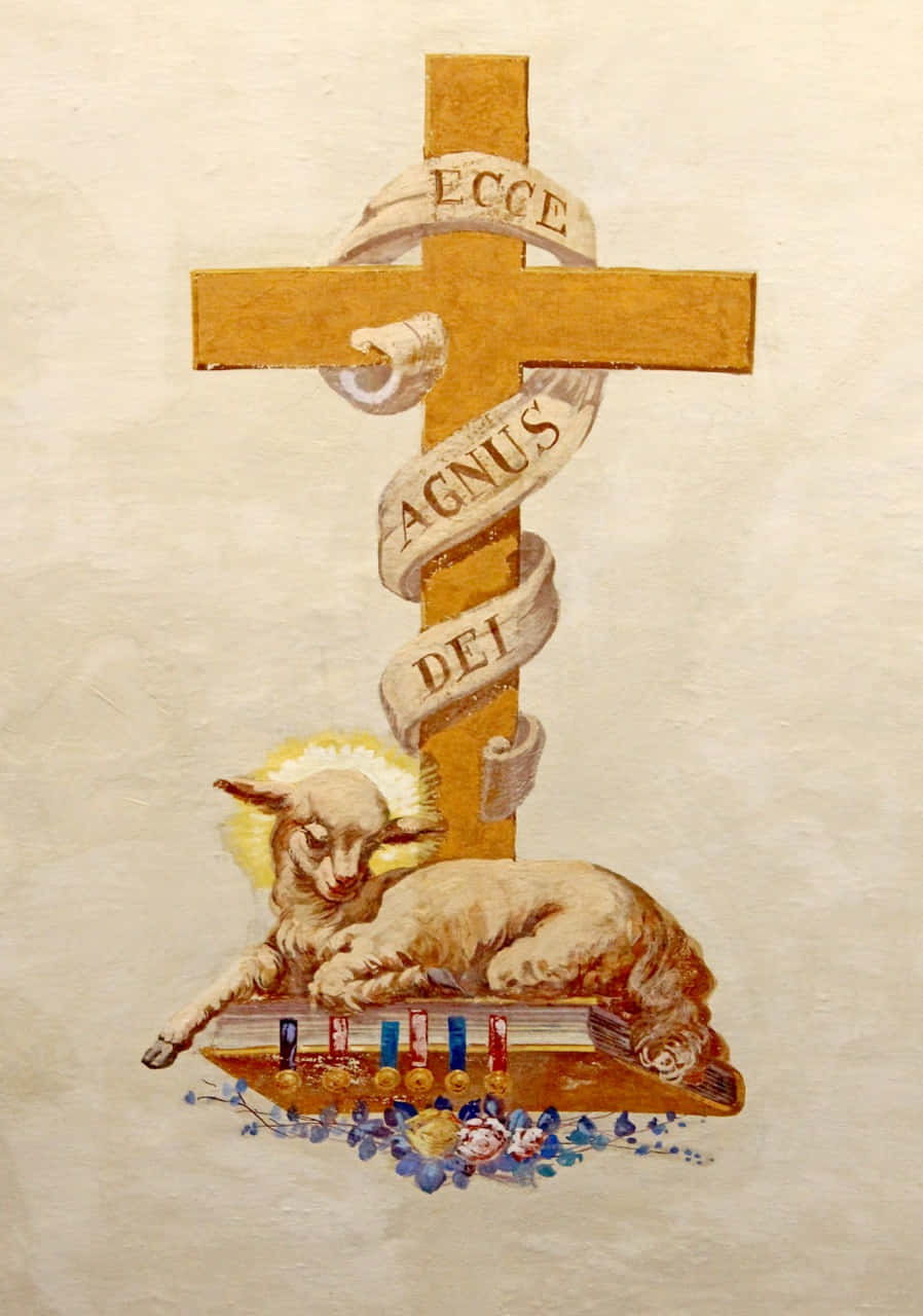 Inspiring Christian Art Of Jesus Christ With A Flock Of Sheep Wallpaper