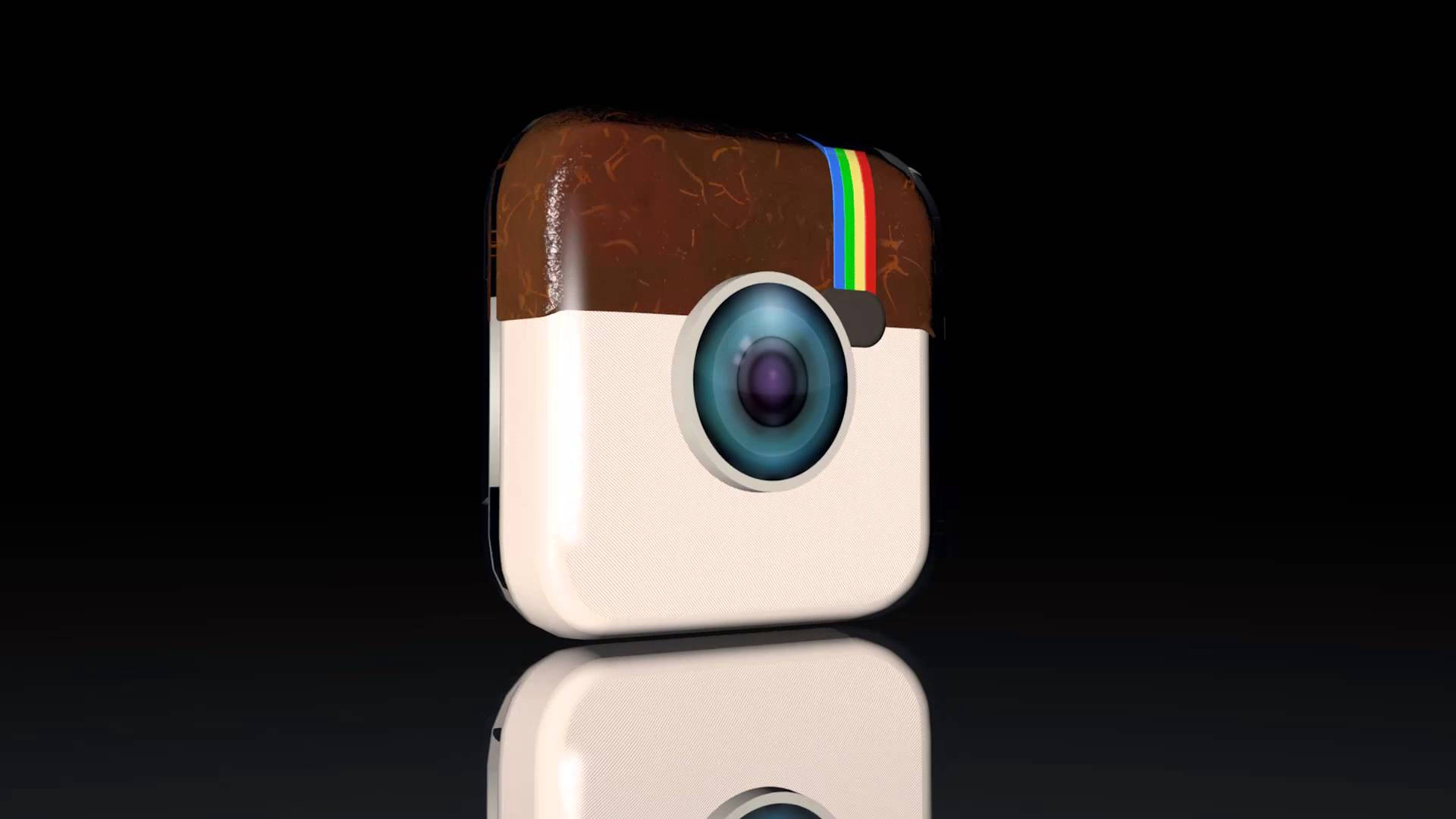 Instagram 3d Brown Logo Background