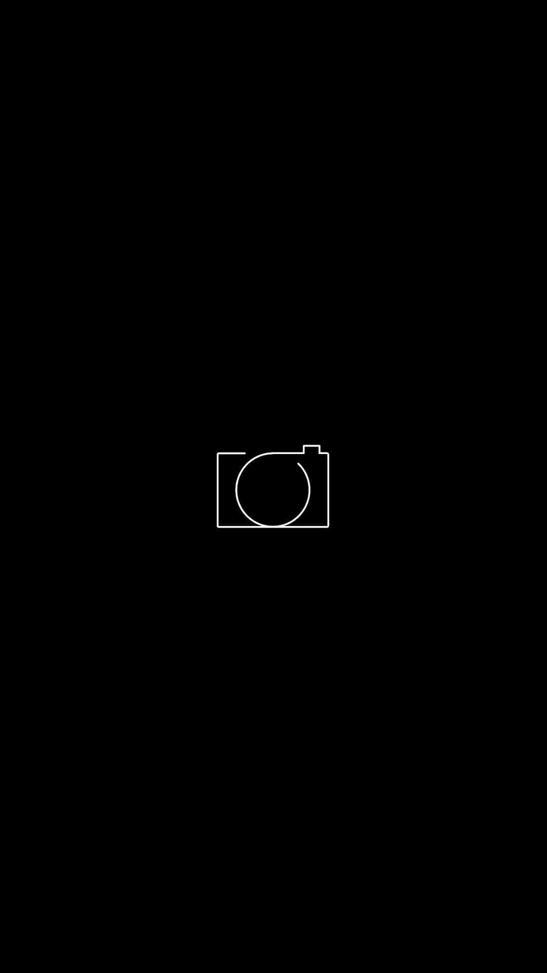 Unosfondo Nero Con Una Fotocamera Bianca Sopra Di Esso