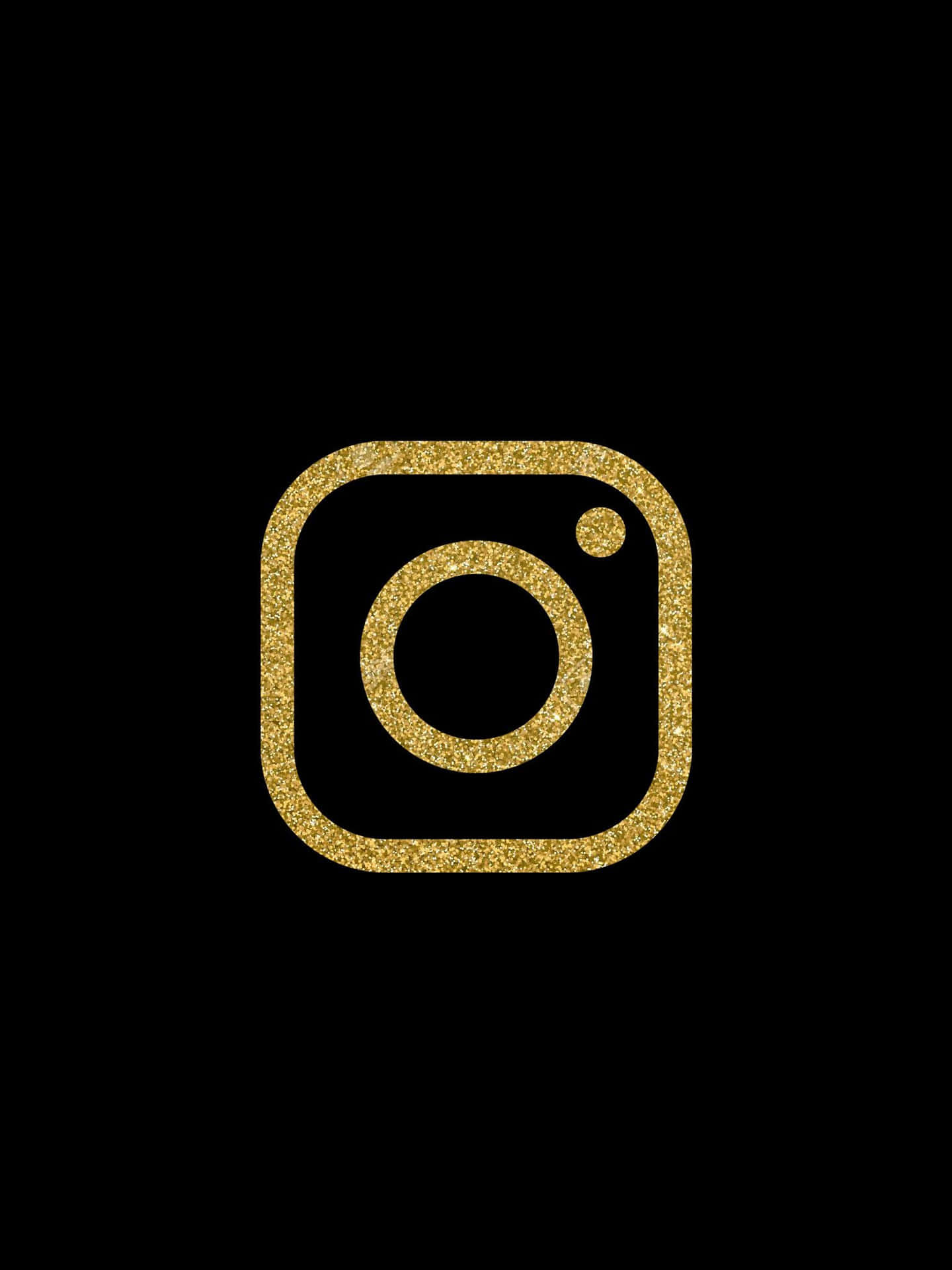 Instagramlogotyp I Guldfärg På Svart Bakgrund.