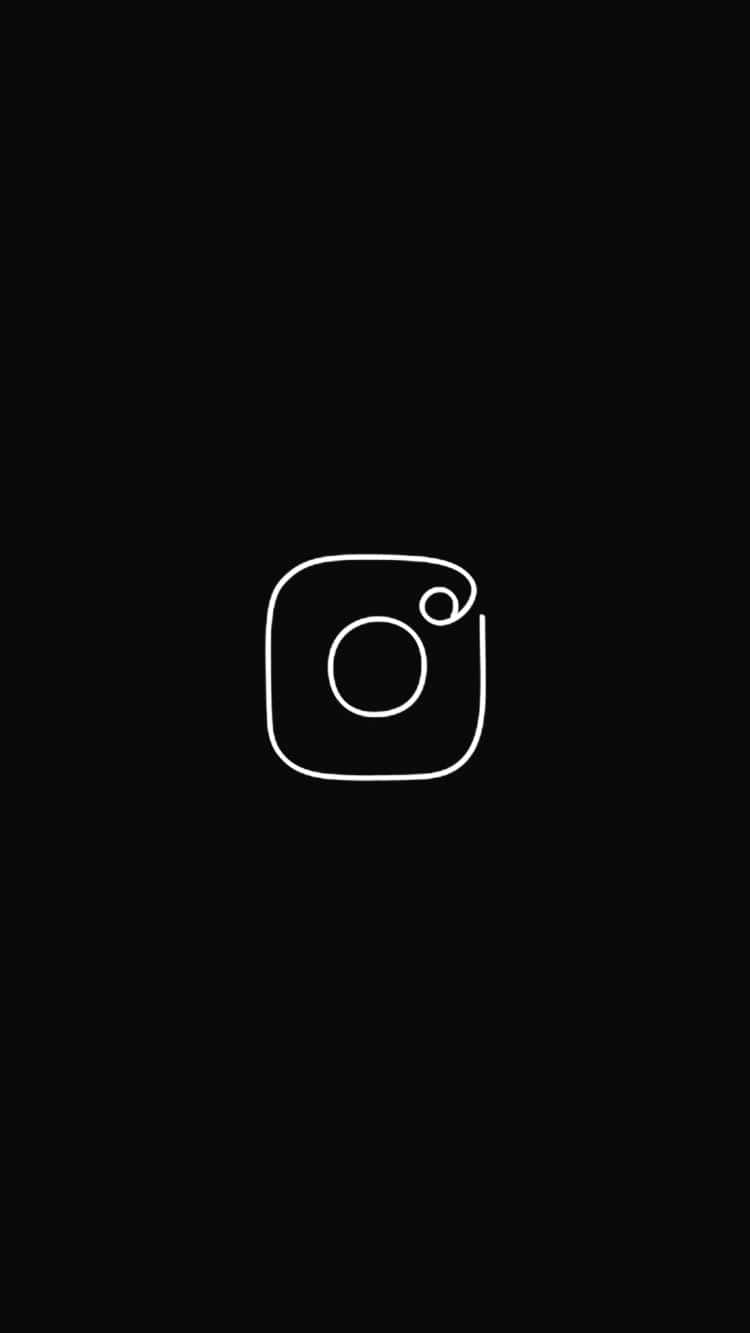 Unfondo Negro Con Un Logotipo De Instagram Blanco