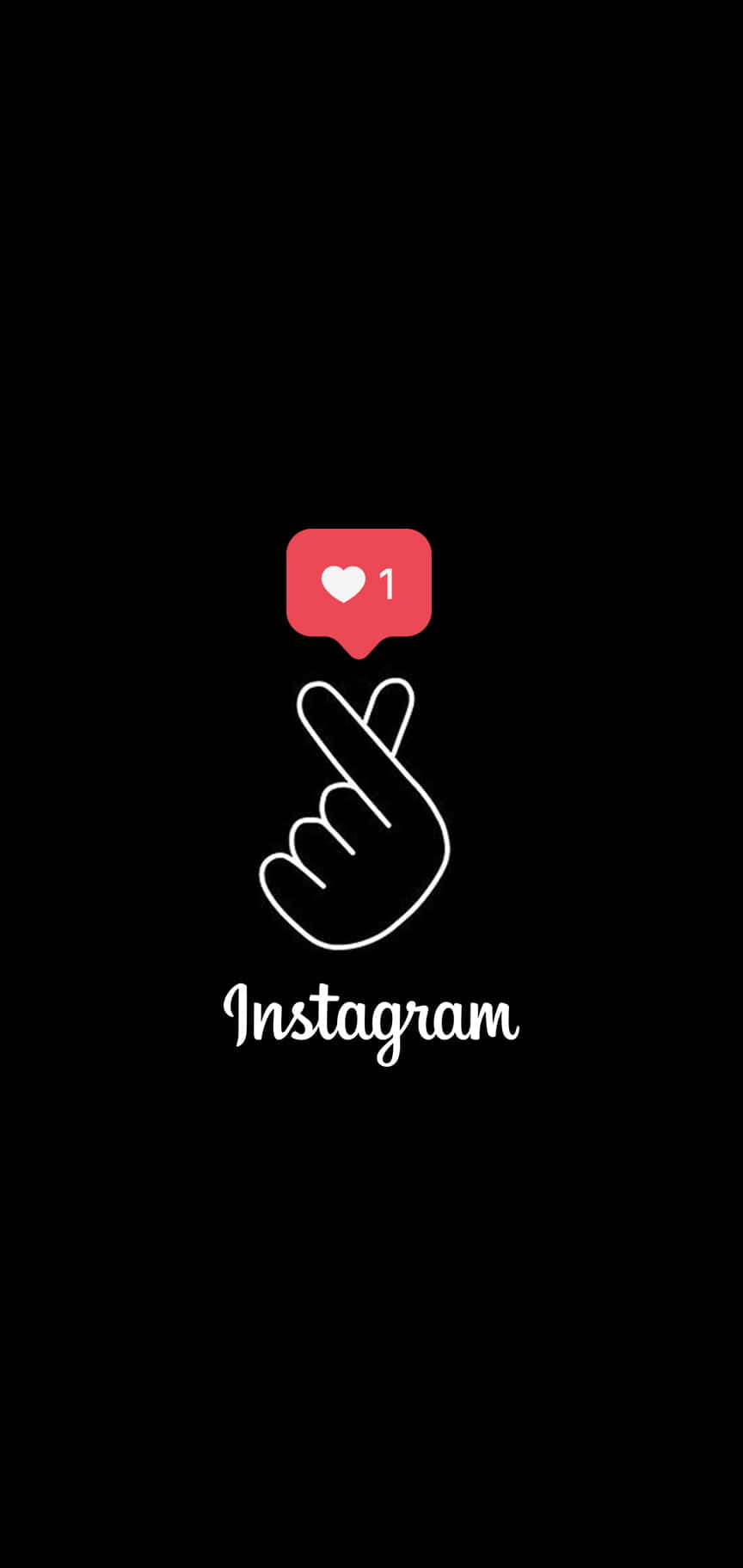Instagram Finger Heart Black Background