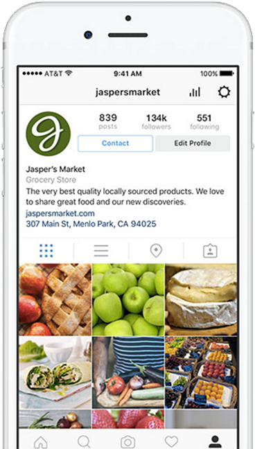 Instagram Grocery Store Profile Screenshot PNG