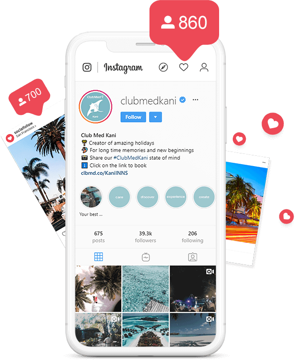 Instagram Followers Growth Illustration PNG