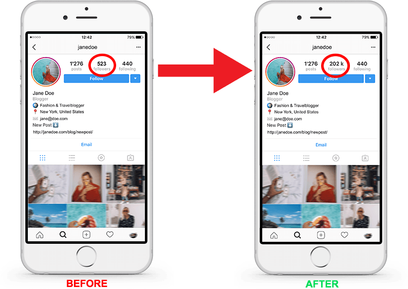 Instagram Followers Increase Comparison PNG