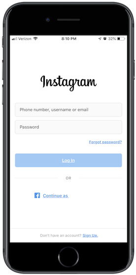 Instagram Login Screeni Phone PNG