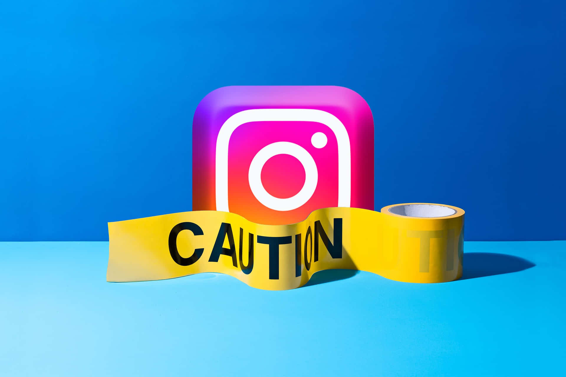 Instagram Logo With Yellow Tape Picture