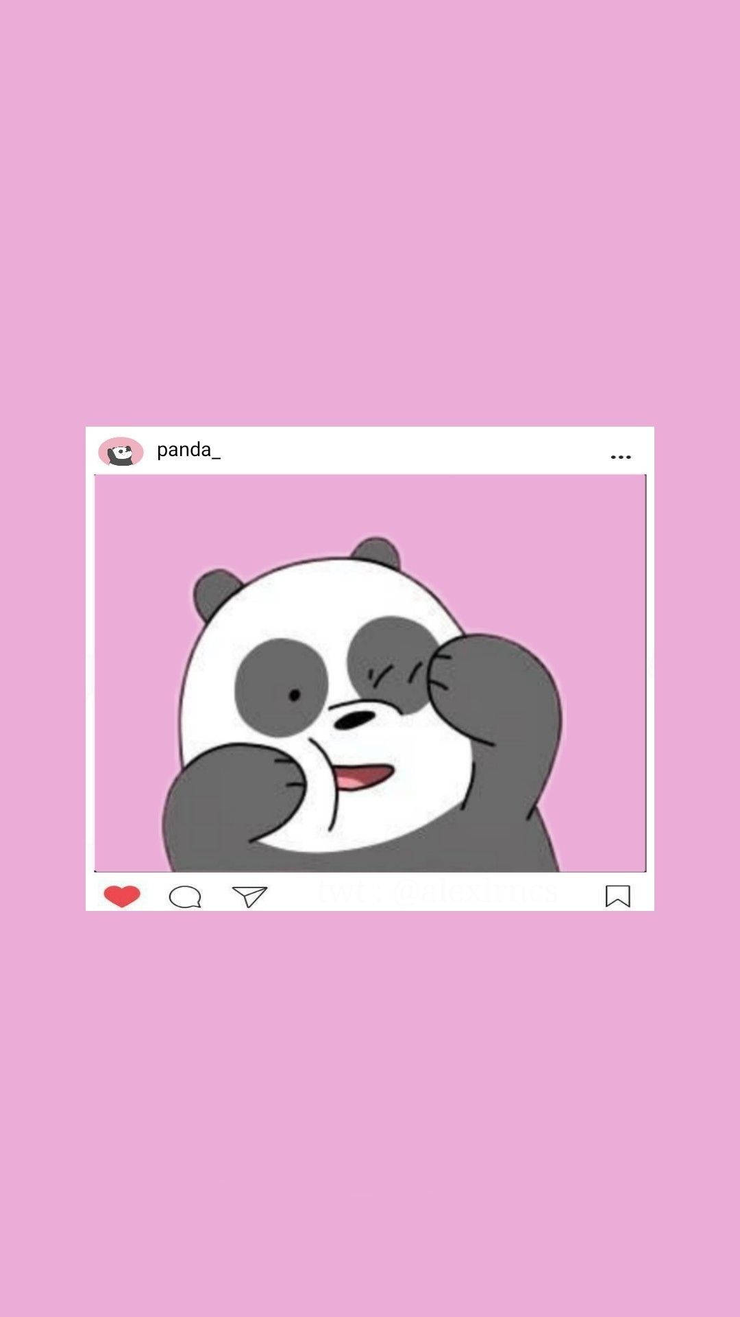 Instagrampanda De We Bare Bears Papel de Parede