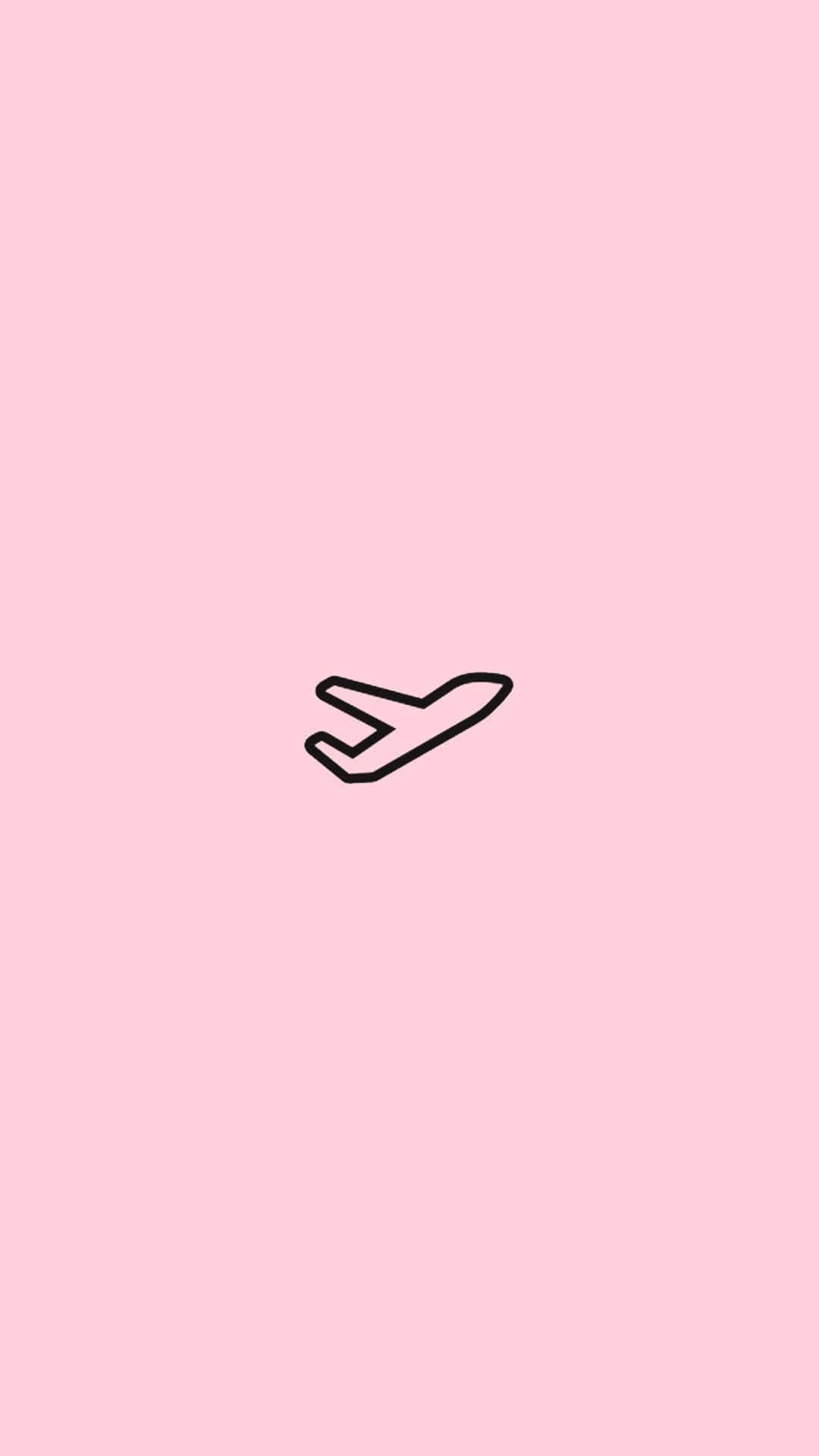 A Plane On A Pink Background