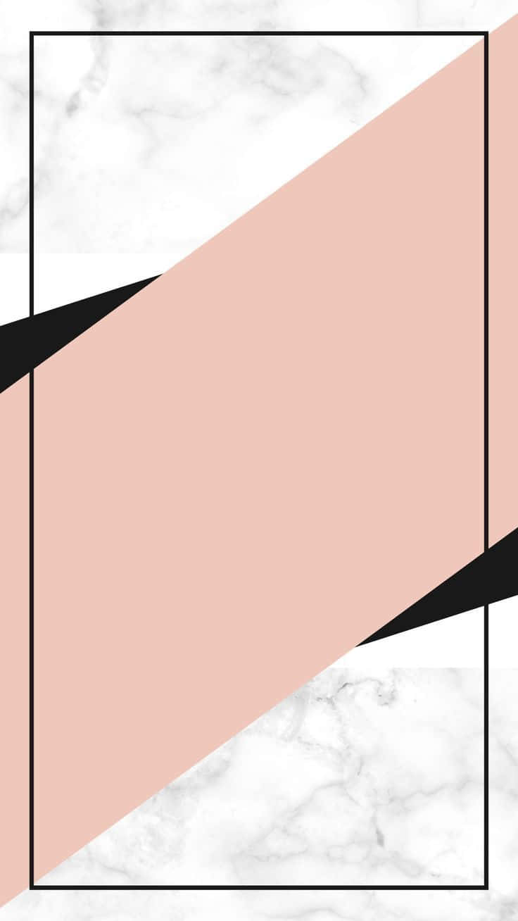 A Pink And Black Marble Background With A Triangle Frame