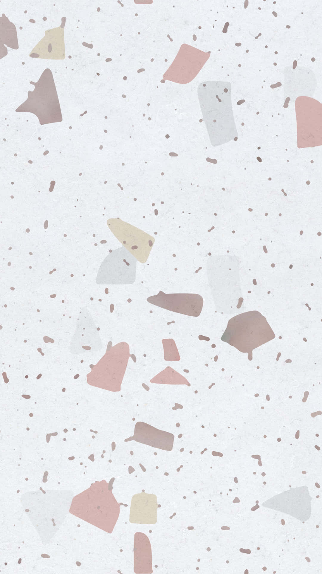 a white background with pink, brown and white pieces
