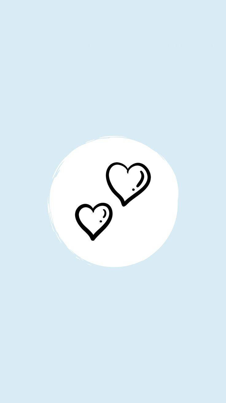 Instagram Story Blue Monochrome Hearts Wallpaper