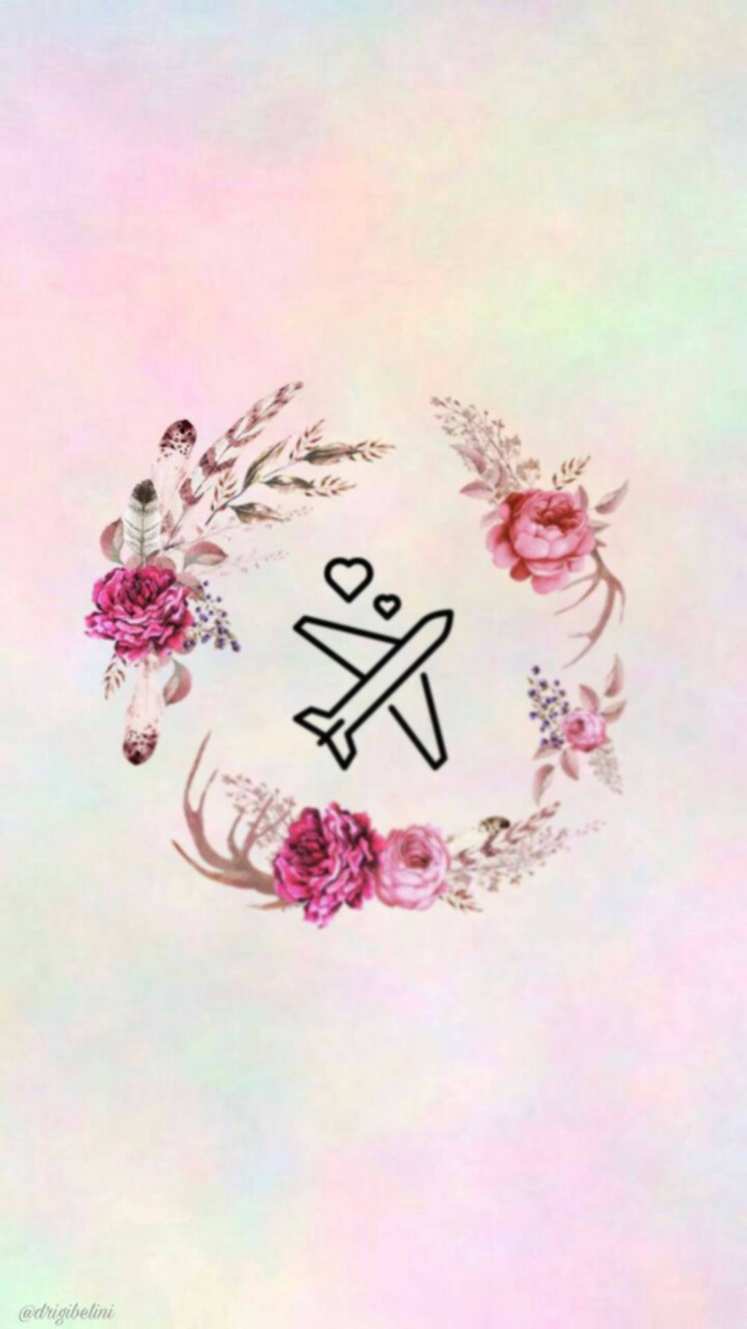 Instagram Story Plane With Wreath Wallpaper