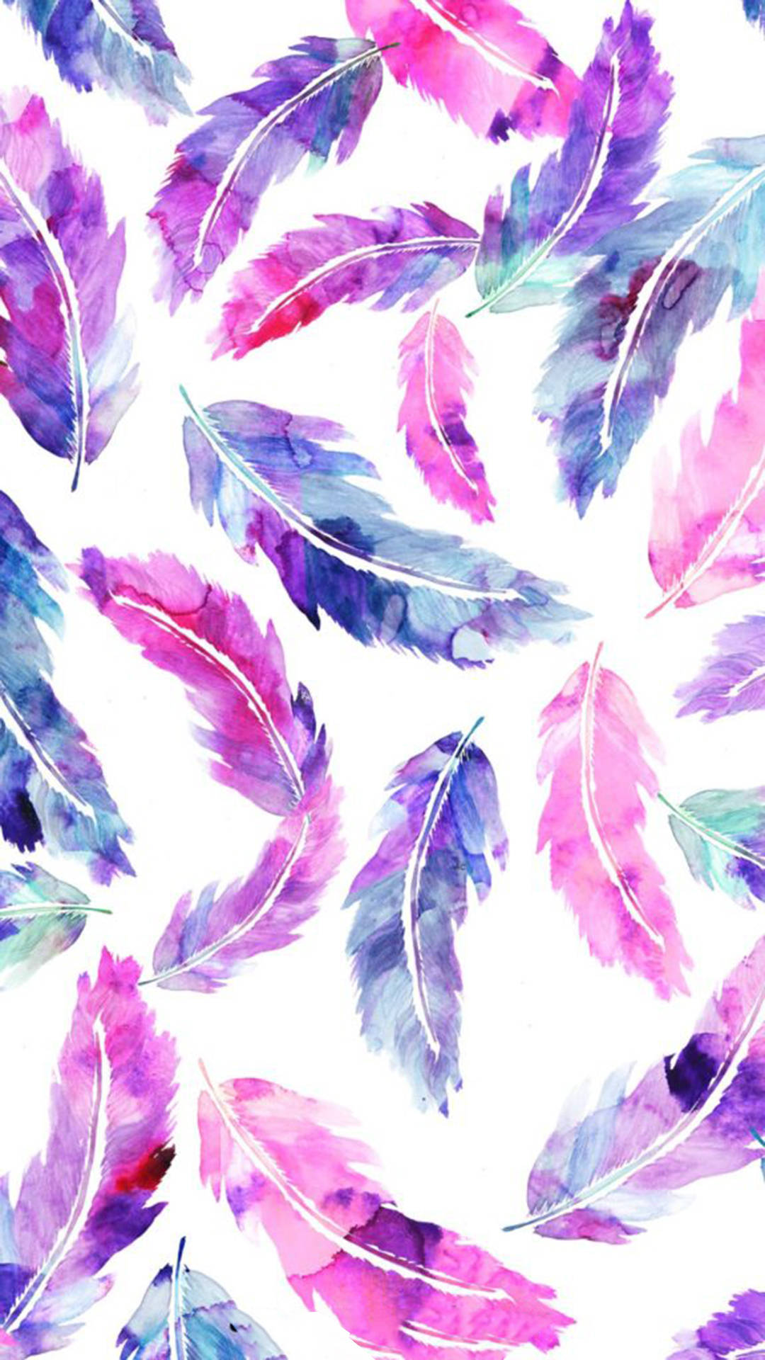 Instagram Story Watercolor Feathers Pattern