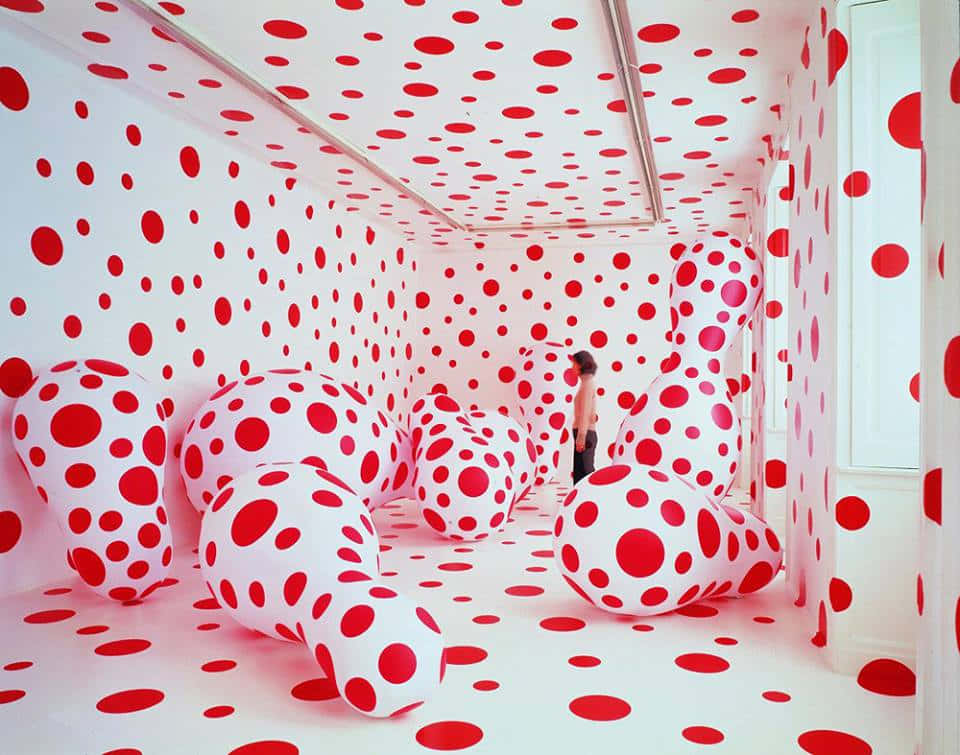 A breathtaking installation art piece located in a modern art museum. Wallpaper