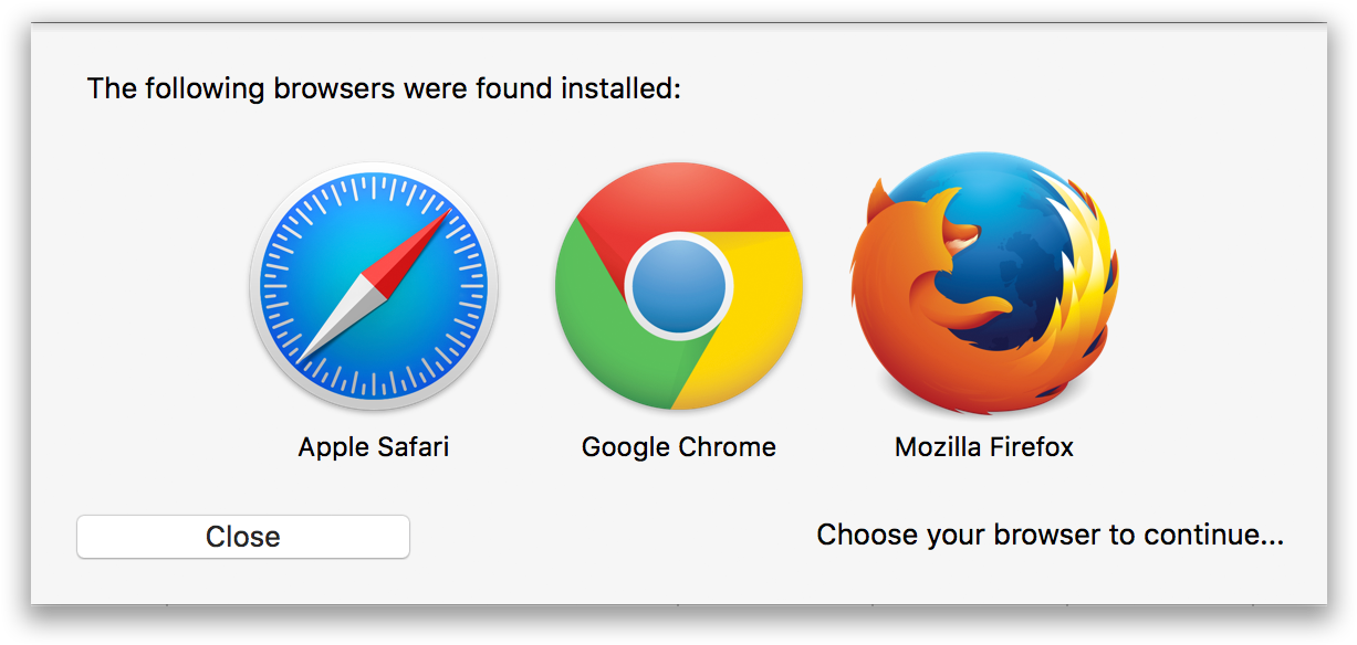 Installed Browsers Prompt Screen PNG