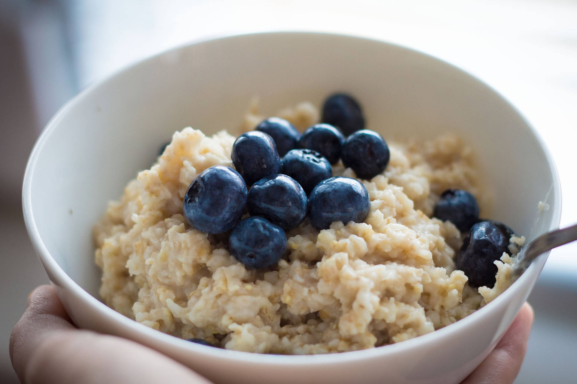 Instant Oatmeal With Whole Blueberries Wallpaper