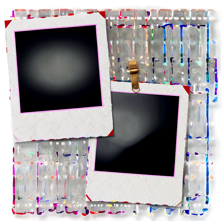 Instant Photo Polaroid Template Png Blu PNG