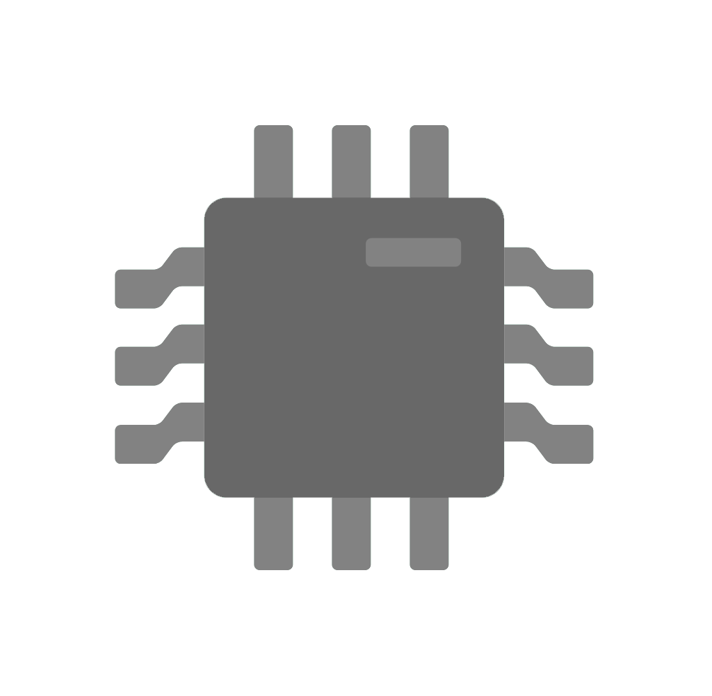 Integrated Circuit Iconon Blue Background PNG