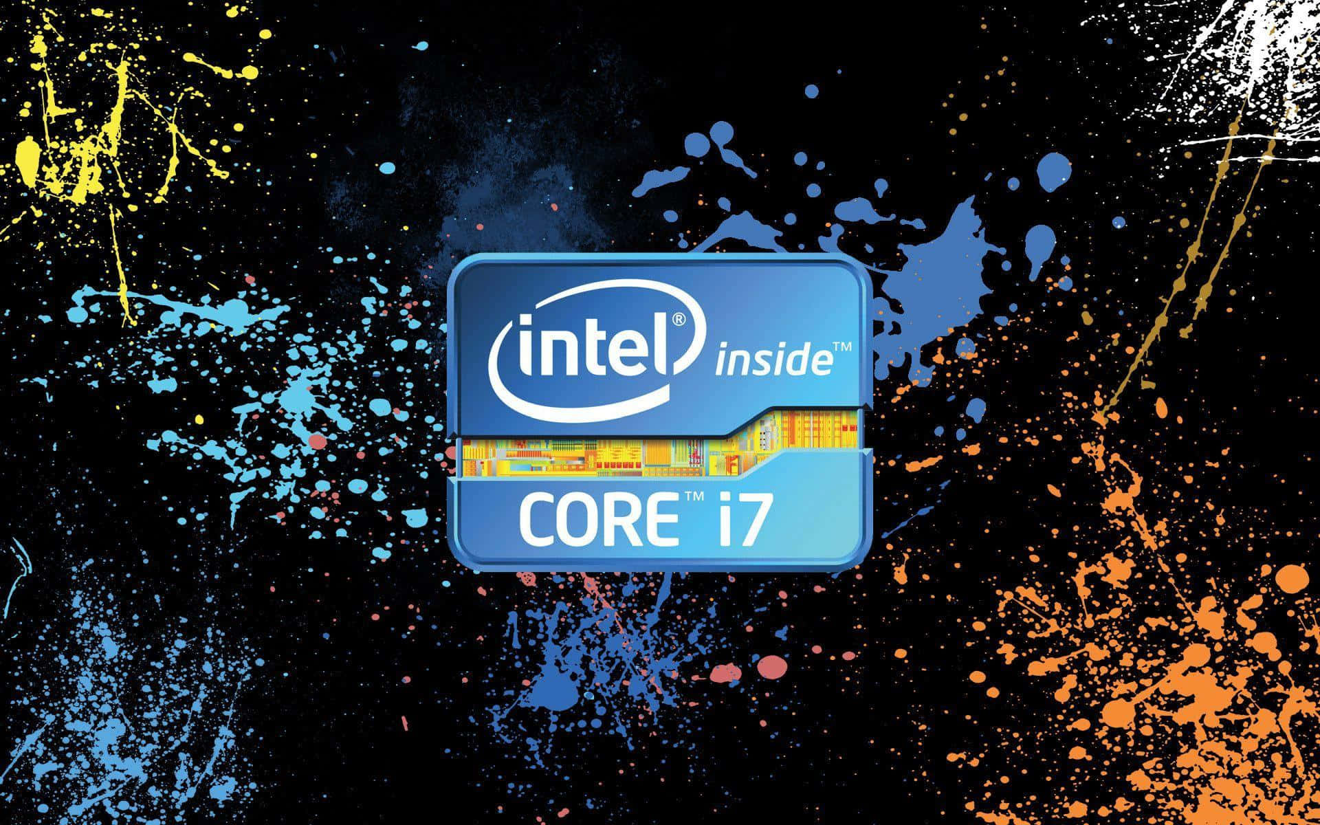 Intel Corei7 Processor Logo Splatter Background Wallpaper