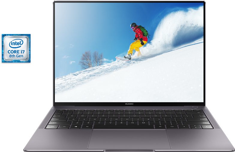 Intel Corei78th Gen Laptop Snowboarding Display PNG