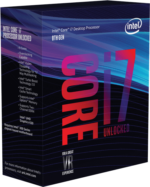 Intel Corei78th Gen Processor Box PNG