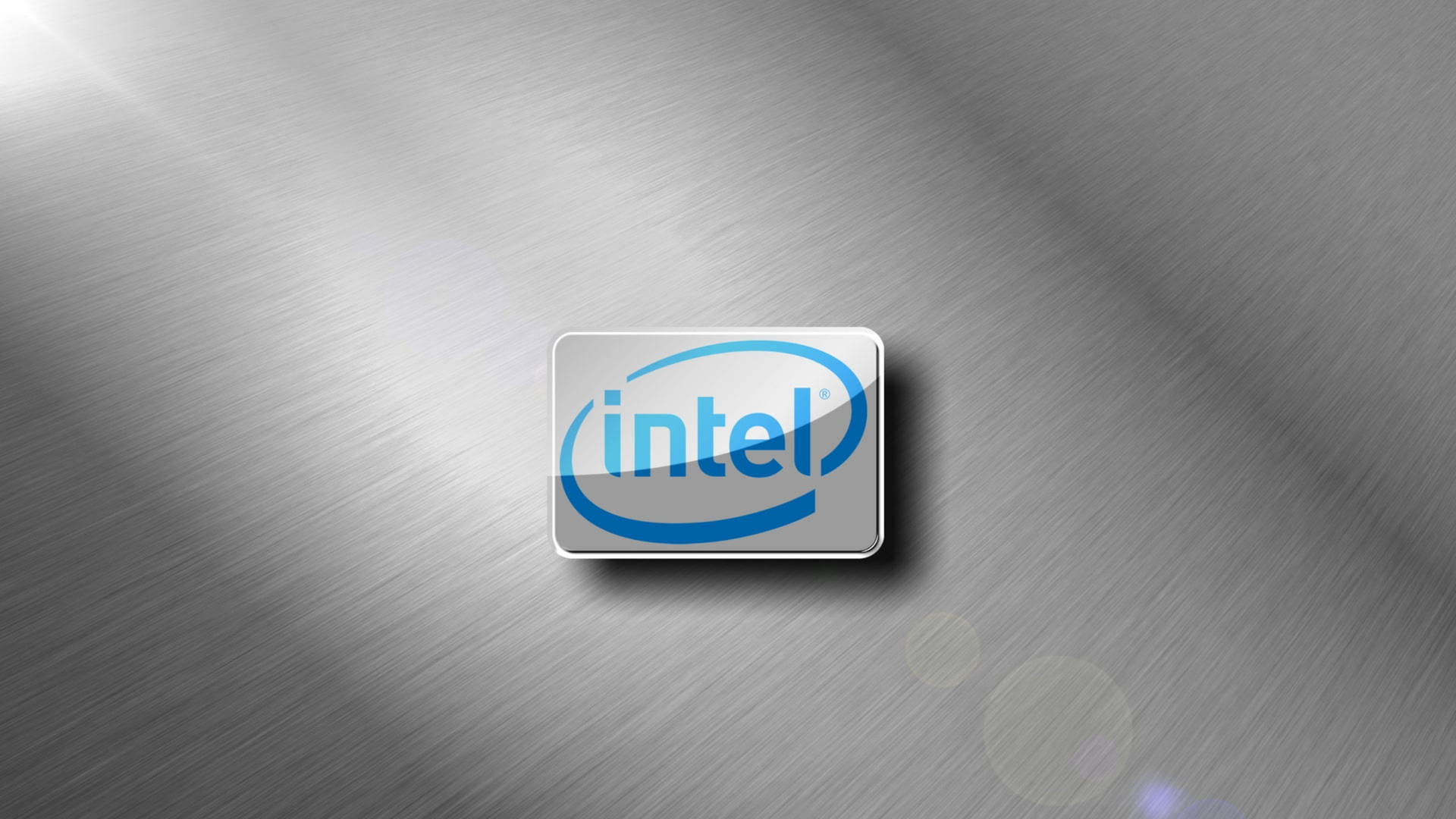Logotipoda Intel Em Prata Metálico. Papel de Parede
