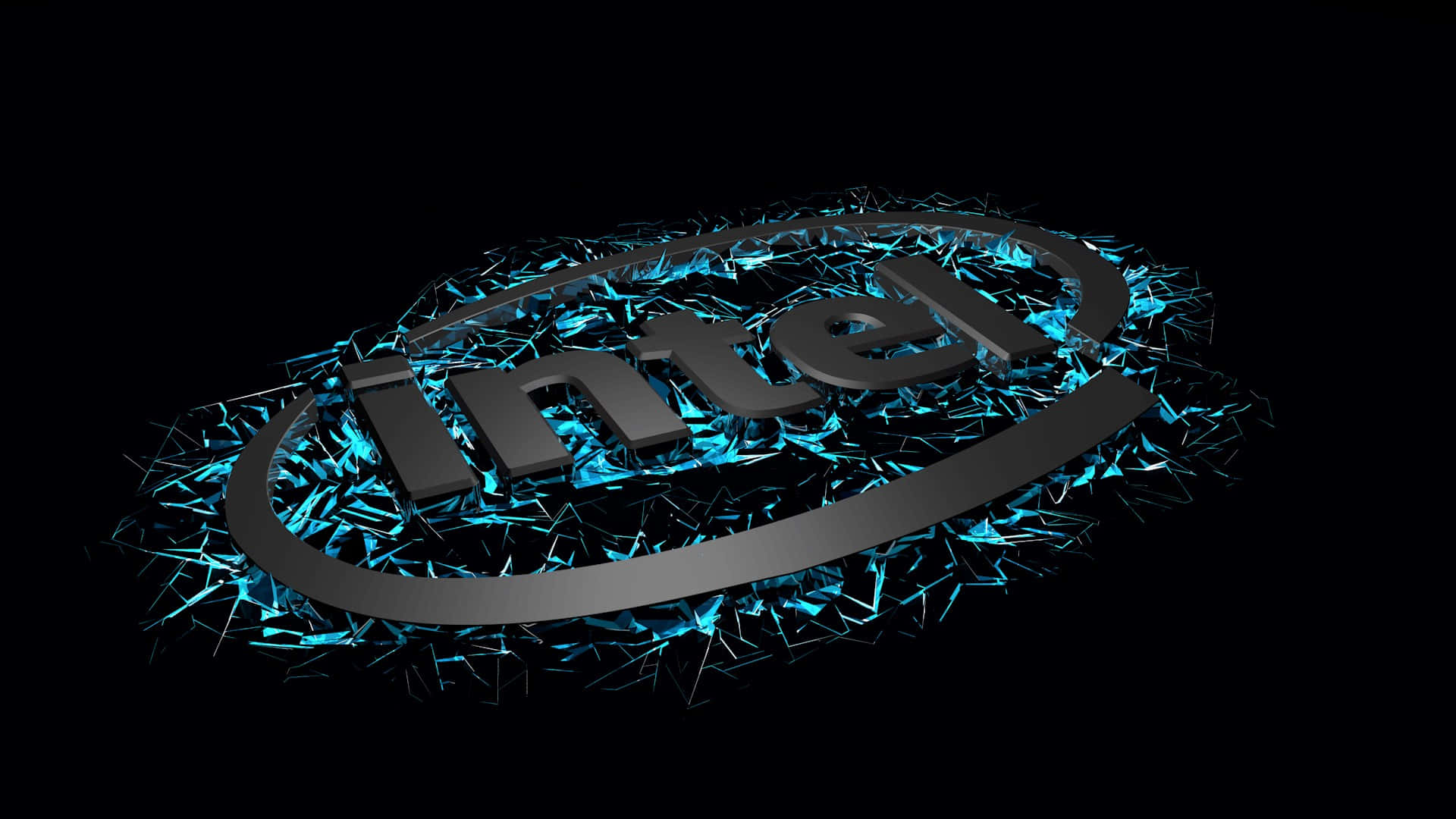 Intel Logo Shattered Effect Wallpaper