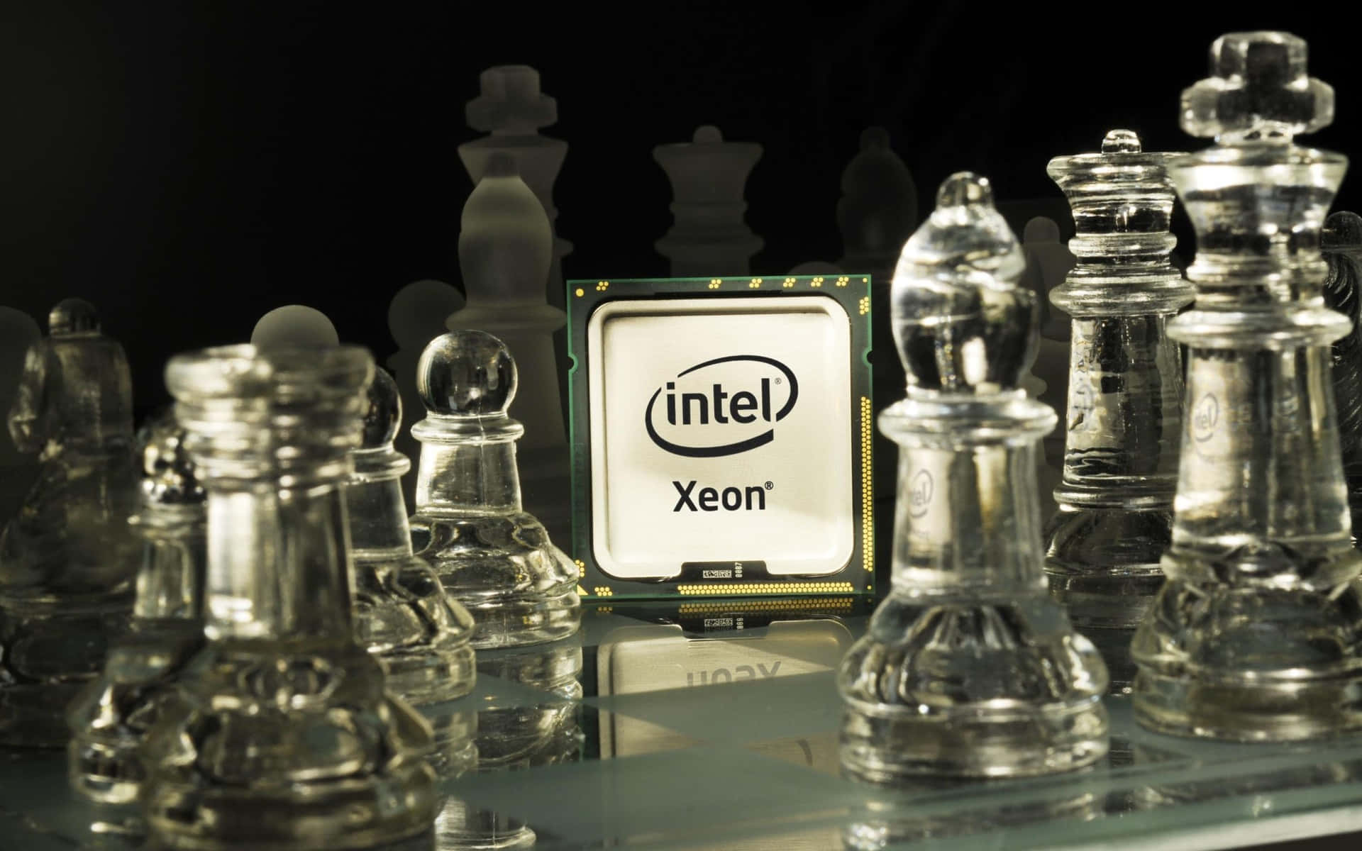 Intel Xeon Schaakbord Strategie Achtergrond